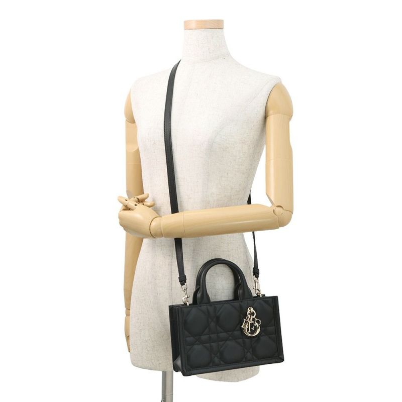 ディオール ハンドバッグ マクロカナージュ ブックトート ミニ カーフレザー S5573OWHP Christian Dior 2way 黒