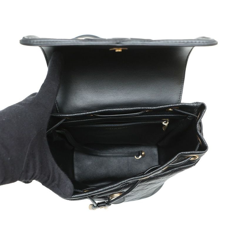 シャネル リュック フィリグリー マトラッセ ココマーク キャビアスキン A57090 バックパック バッグ 黒