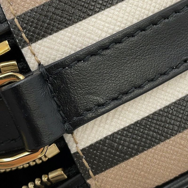 バーバリー ショルダーバッグ アイコンストライプ ルイーズバッグ PVC レザー 8051846 BURBERRY 黒