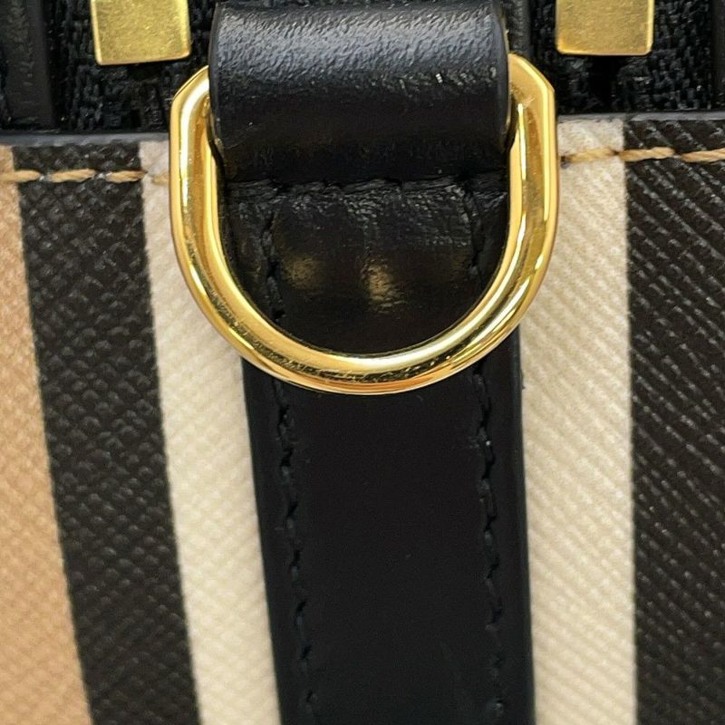 バーバリー ショルダーバッグ アイコンストライプ ルイーズバッグ PVC レザー 8051846 BURBERRY 黒