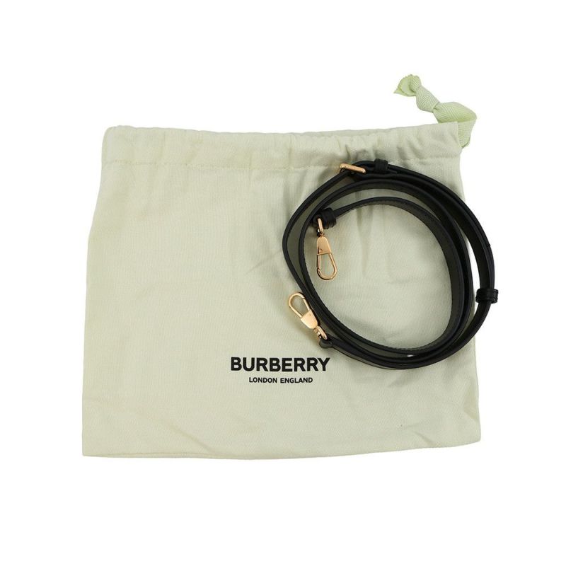 バーバリー ショルダーバッグ アイコンストライプ ルイーズバッグ PVC レザー 8051846 BURBERRY 黒