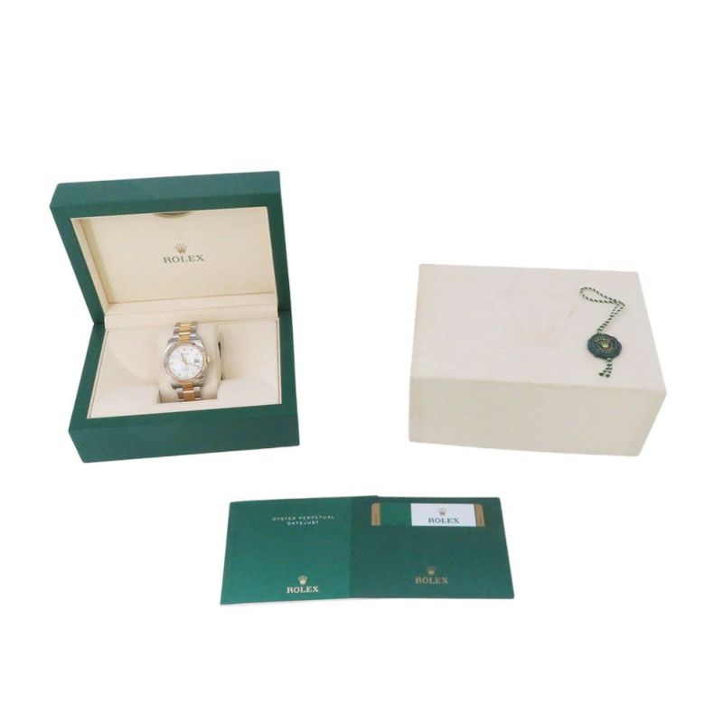 ロレックス デイトジャスト SS/K18YG 10Pダイヤ 116233G ROLEX 腕時計 シルバーコンピューター文字盤