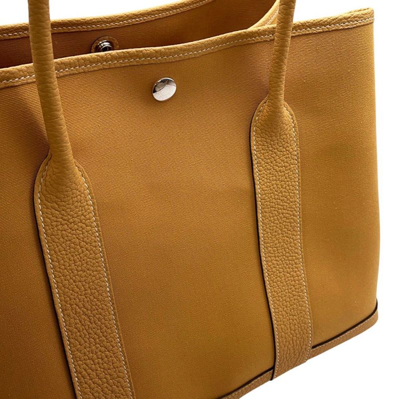 エルメス トートバッグ ガーデンパーティPM ナチュラルサブレ/シルバー金具 トワルオフィシエ/ネゴンダ K刻印