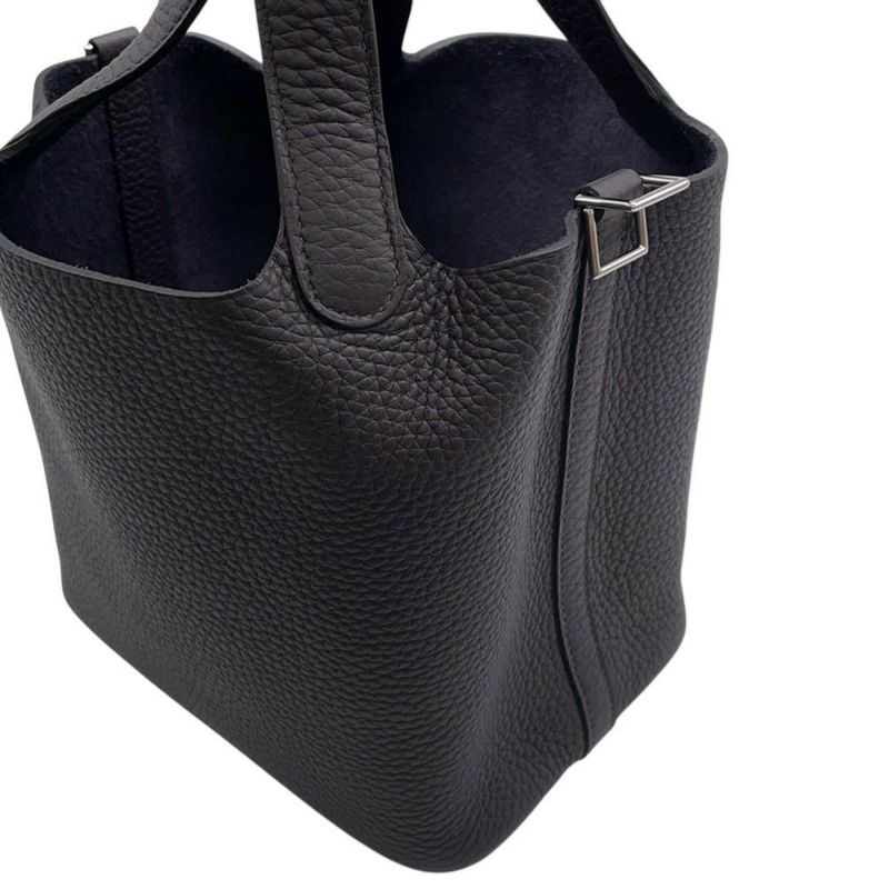 エルメス ハンドバッグ ピコタンロックPM プルノワール/シルバー金具 トリヨンクレマンス W刻印