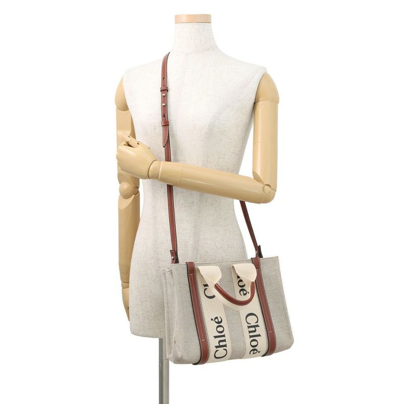 クロエ ハンドバッグ ウッディ トート スモール キャンバス レザー CHC21WS397E6690U Chloe 2way