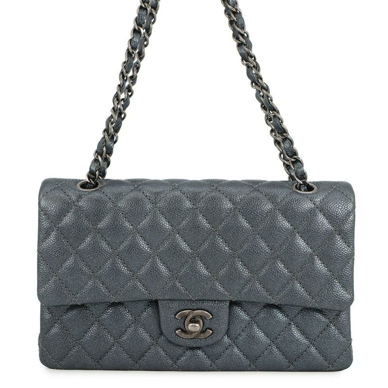 シャネル チェーンショルダーバッグ マトラッセ25 ココマーク ダブルチェーン キャビアスキン A01112 CHANEL