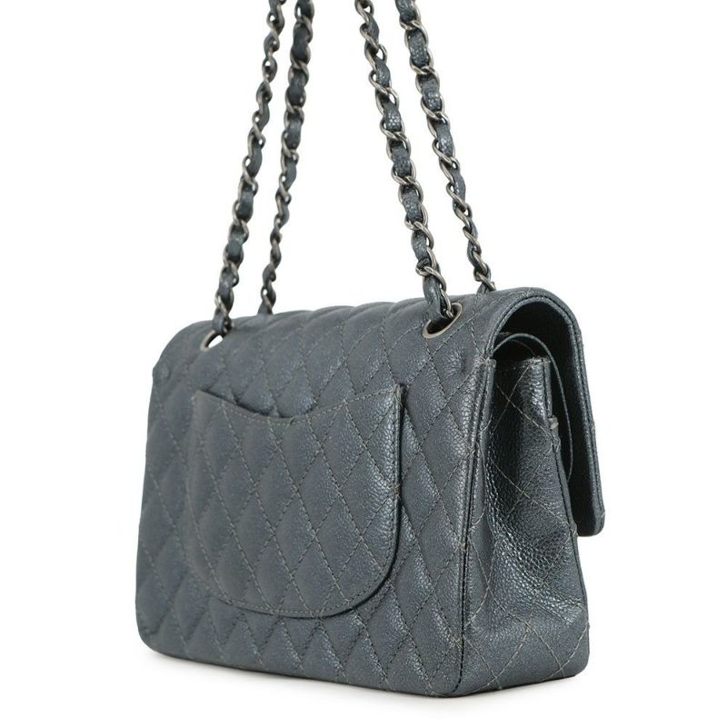 シャネル チェーンショルダーバッグ マトラッセ25 ココマーク ダブルチェーン キャビアスキン A01112 CHANEL