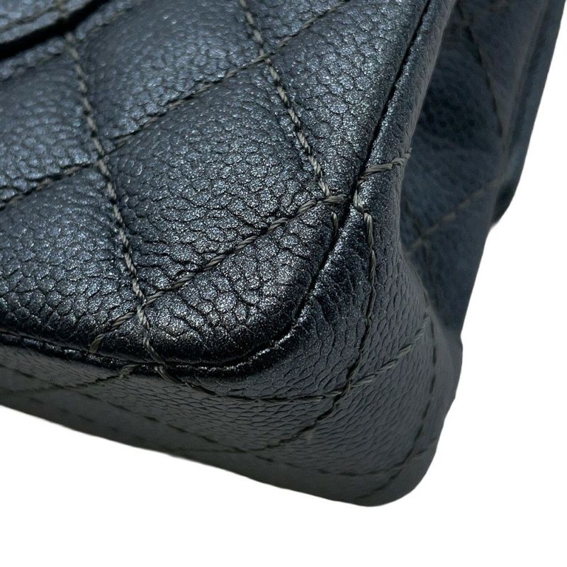 シャネル チェーンショルダーバッグ マトラッセ25 ココマーク ダブルチェーン キャビアスキン A01112 CHANEL