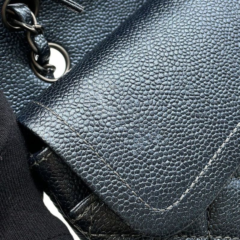 シャネル チェーンショルダーバッグ マトラッセ25 ココマーク ダブルチェーン キャビアスキン A01112 CHANEL