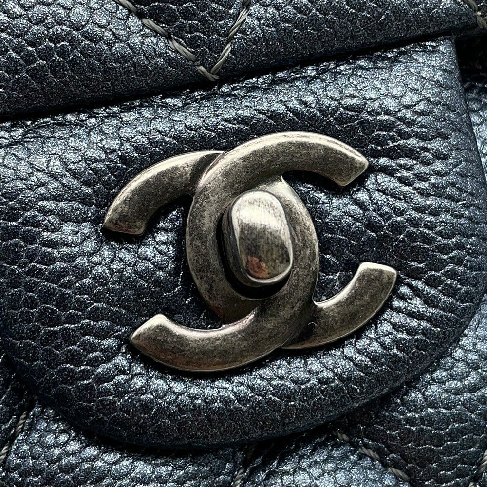 シャネル チェーンショルダーバッグ マトラッセ25 ココマーク ダブルチェーン キャビアスキン A01112 CHANEL