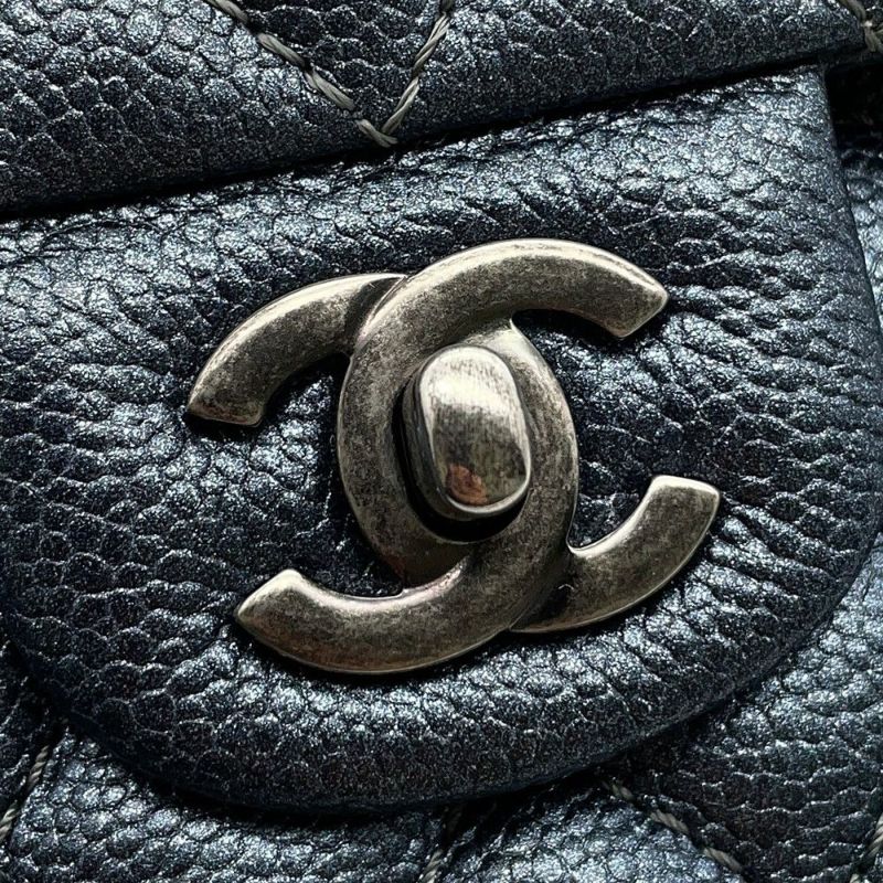 シャネル チェーンショルダーバッグ マトラッセ25 ココマーク ダブルチェーン キャビアスキン A01112 CHANEL