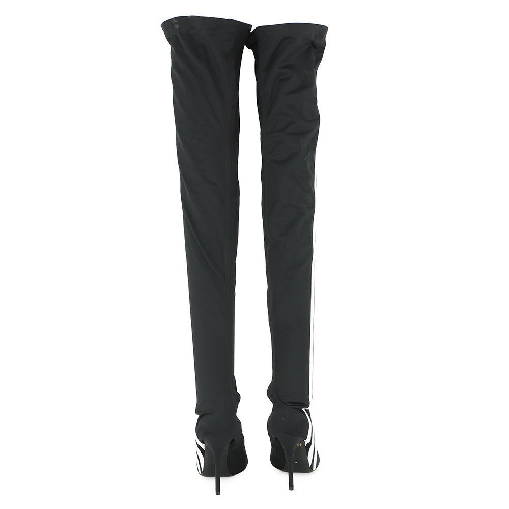 バレンシアガ ブーツ アディダスコラボ ナイフ オーバーニーブーツ レディースサイズ37 724074 BALENCIAGA adidas 靴 黒 白