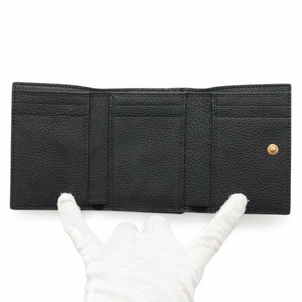 グッチ 三つ折り財布 エンボスロゴ コンパクトウォレット レザー 731694 GUCCI 財布 黒