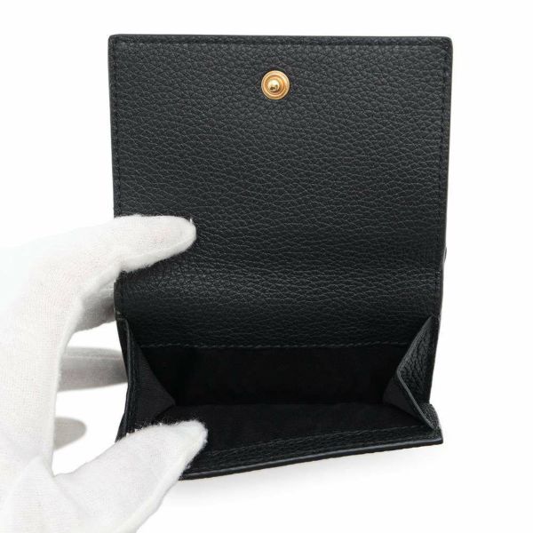 グッチ 三つ折り財布 エンボスロゴ コンパクトウォレット レザー 731694 GUCCI 財布 黒