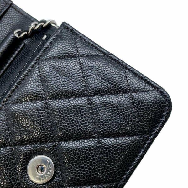 シャネル チェーンウォレット ココマーク マトラッセ キャビアスキン AP1649 CHANEL 財布 黒