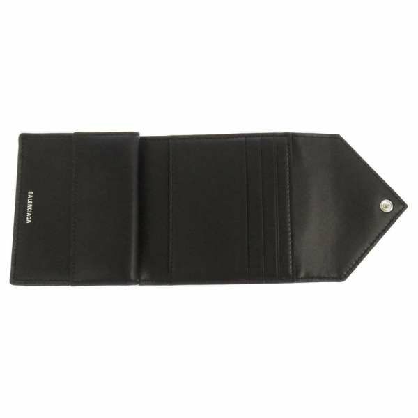 バレンシアガ 二つ折り財布 ペーパー コンパクトウォレット 637450 BALENCIAGA 財布 ブラック 黒