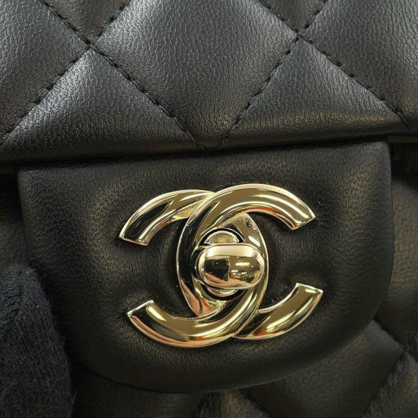 シャネル チェーンショルダーバッグ ココマーク マトラッセ ラムスキン A69900 CHANEL ミニ フラップ 黒