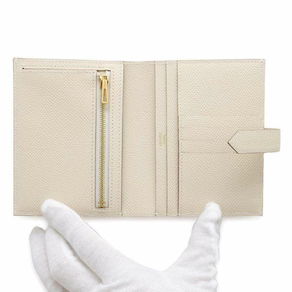 エルメス 二つ折り財布 ベアンコンパクト クレ/シルバー金具 エプソン W刻印 HERMES 財布