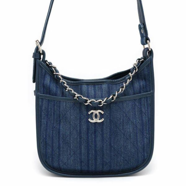 シャネル ショルダーバッグ マトラッセ ココマーク ホーボー デニム CHANEL バッグ