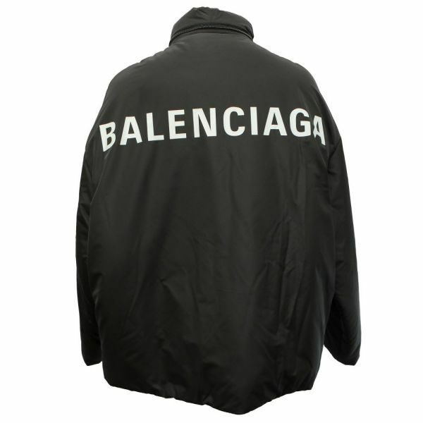 バレンシアガ ブルゾン バックロゴ フーデッドウィンドブレーカー メンズサイズ44 533910 BALENCIAGA アウター オーバーサイズ 黒