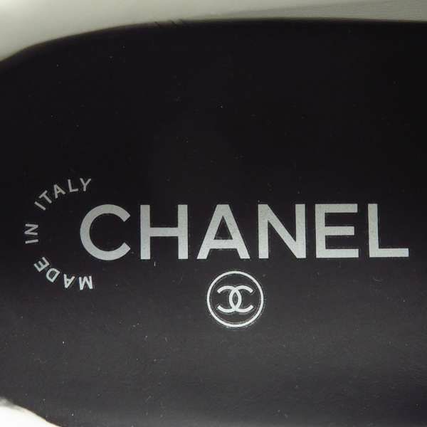 シャネル スニーカー ココマーク カーフスキン メンズサイズ44 G34145 CHANEL 靴 メンズ ロゴ 黒 白 バイカラー