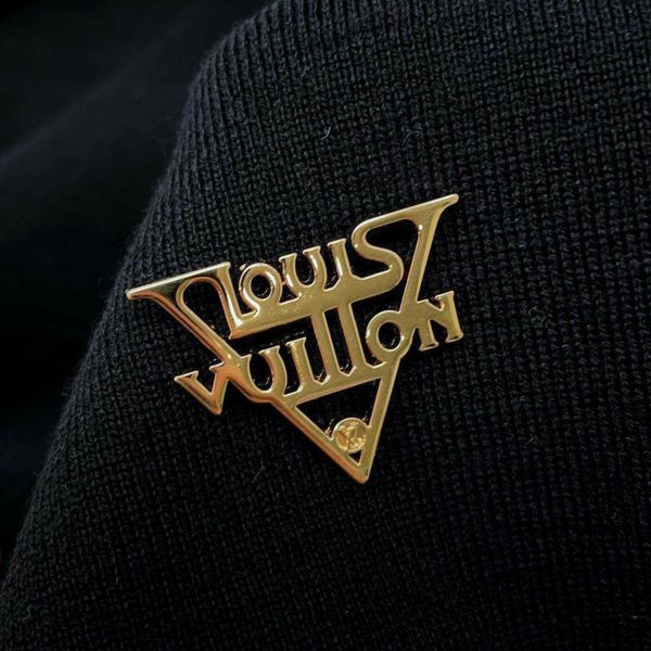 ルイヴィトン ワンピース ロゴ ノースリーブ ドレス ウール レディースサイズM LOUIS VUITTON ブラック 黒