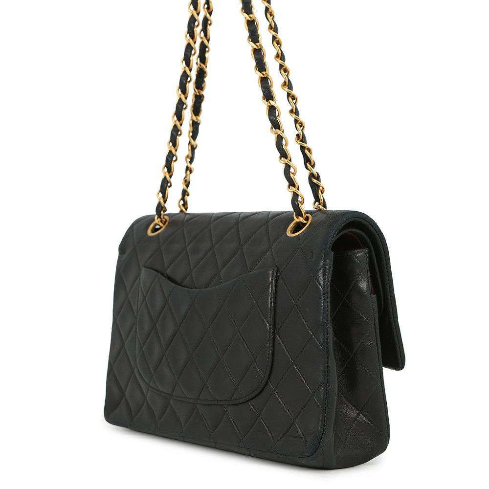 シャネル チェーンショルダーバッグ マトラッセ25 ココマーク ラムスキン ダブルチェーン A01112 CHANEL 黒