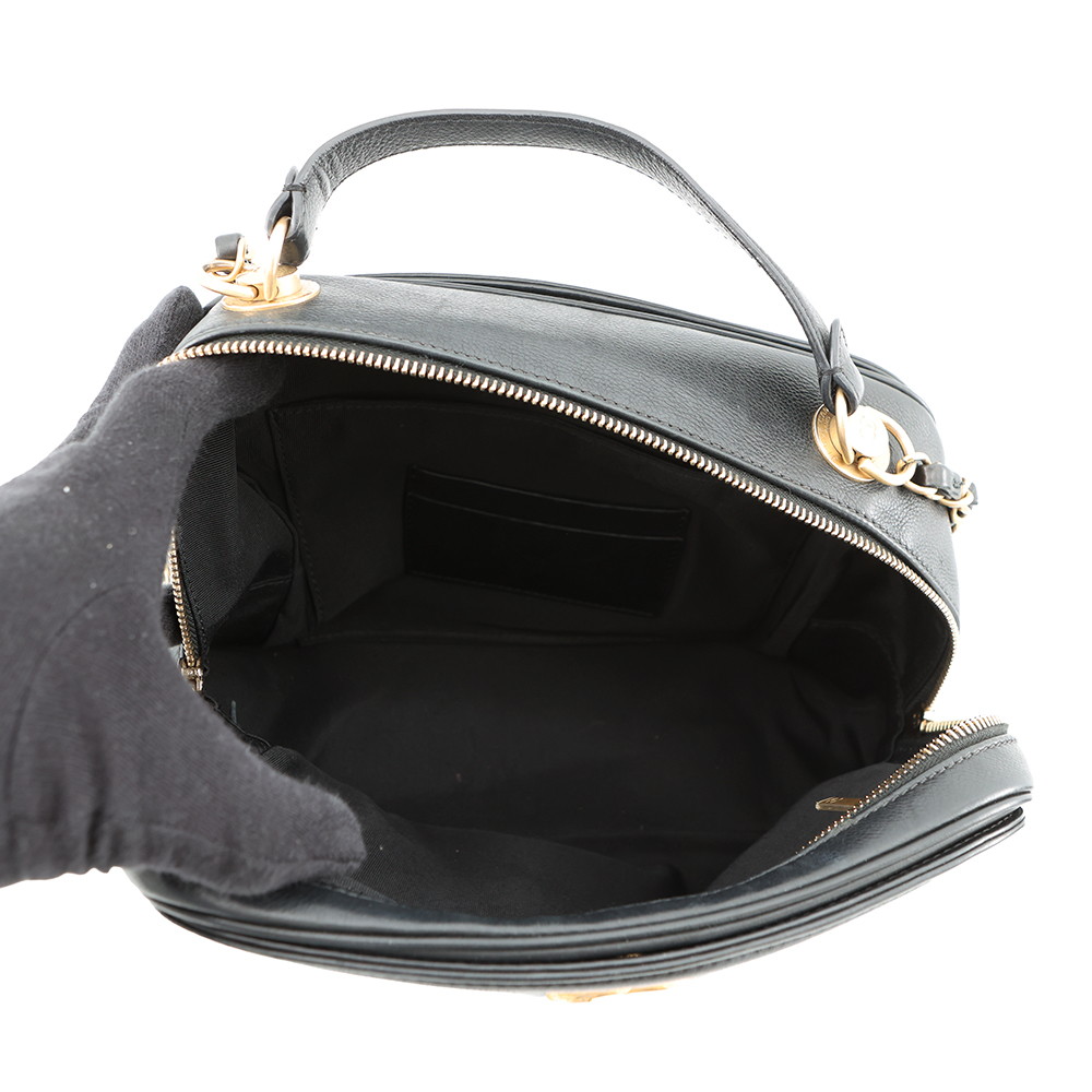 シャネル チェーンショルダーバッグ マトラッセ ココマーク バニティ ラムスキン  CHANEL 黒 2ｗay バッグ