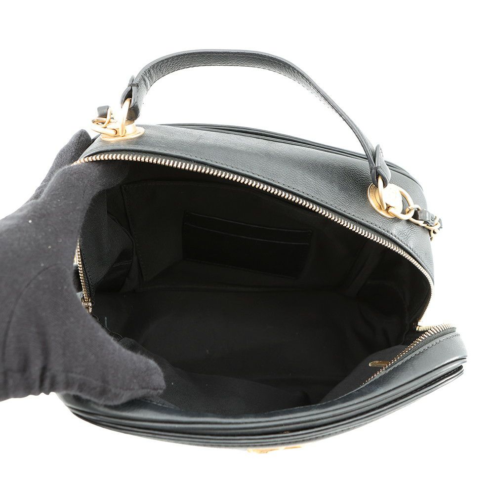 シャネル チェーンショルダーバッグ マトラッセ ココマーク バニティ ラムスキン  CHANEL 黒 2ｗay バッグ