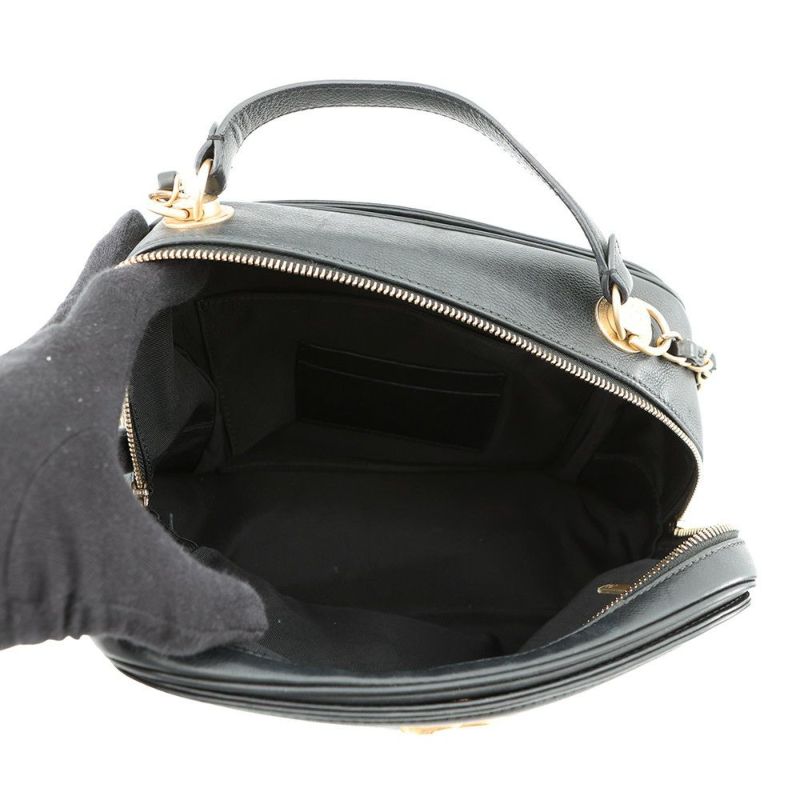 シャネル チェーンショルダーバッグ マトラッセ ココマーク バニティ ラムスキン  CHANEL 黒 2ｗay バッグ