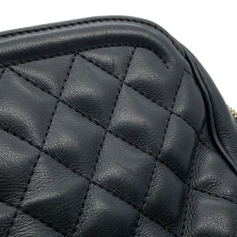 シャネル チェーンショルダーバッグ マトラッセ ココマーク バニティ ラムスキン  CHANEL 黒 2ｗay バッグ