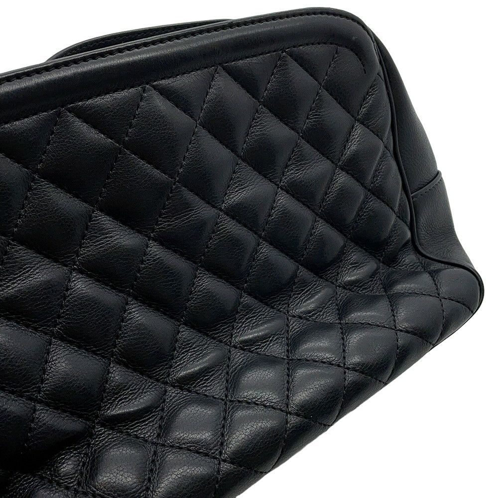 シャネル チェーンショルダーバッグ マトラッセ ココマーク バニティ ラムスキン  CHANEL 黒 2ｗay バッグ