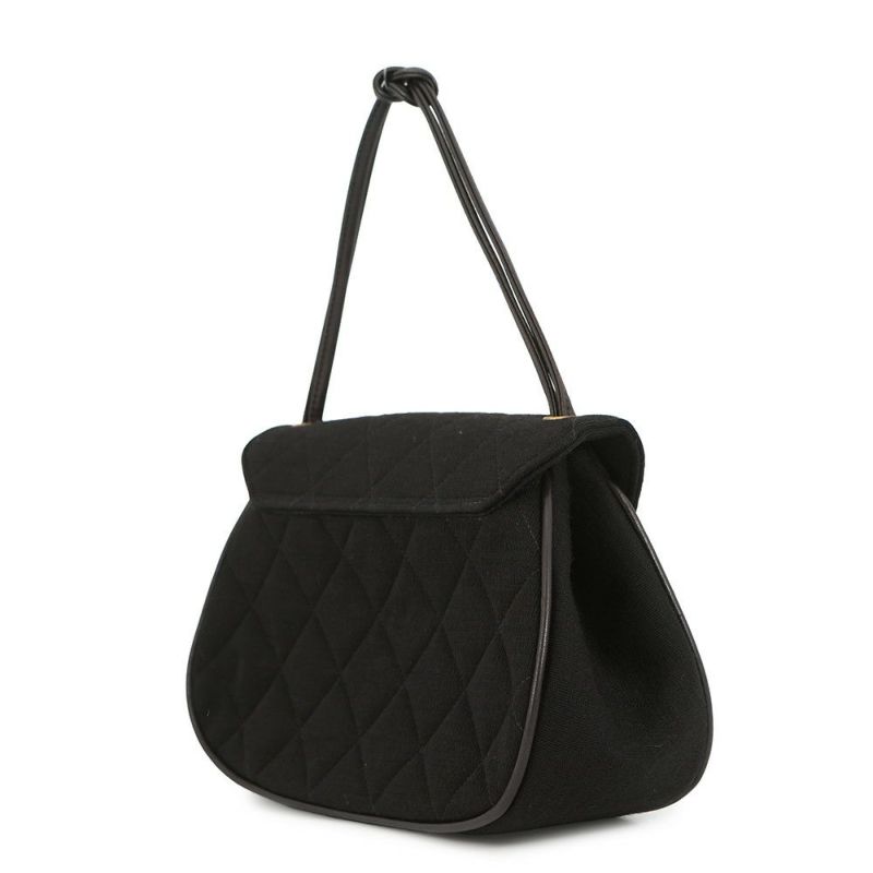 シャネル ハンドバッグ マトラッセ 2.55 コットン CHANEL 黒