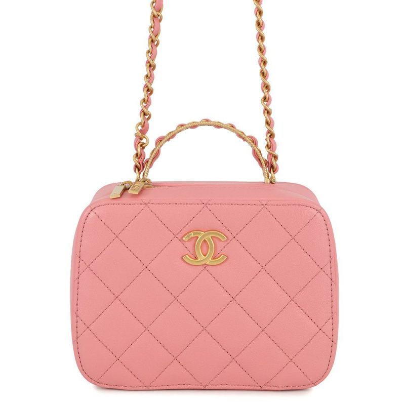 シャネル チェーンショルダーバッグ マトラッセ ココマーク バニティ トップハンドル ラムスキン AS3318 CHANEL バッグ