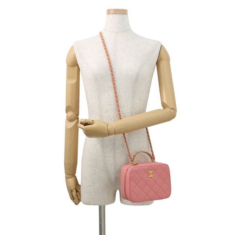 シャネル チェーンショルダーバッグ マトラッセ ココマーク バニティ トップハンドル ラムスキン AS3318 CHANEL バッグ