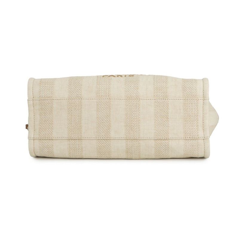 シャネル トートバッグ ドーヴィルライン ミディアム ショッピングバッグ ロゴ ストロー/レザー A67001 CHANEL