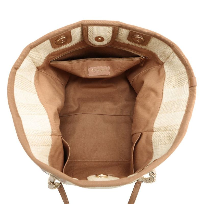 シャネル トートバッグ ドーヴィルライン ミディアム ショッピングバッグ ロゴ ストロー/レザー A67001 CHANEL