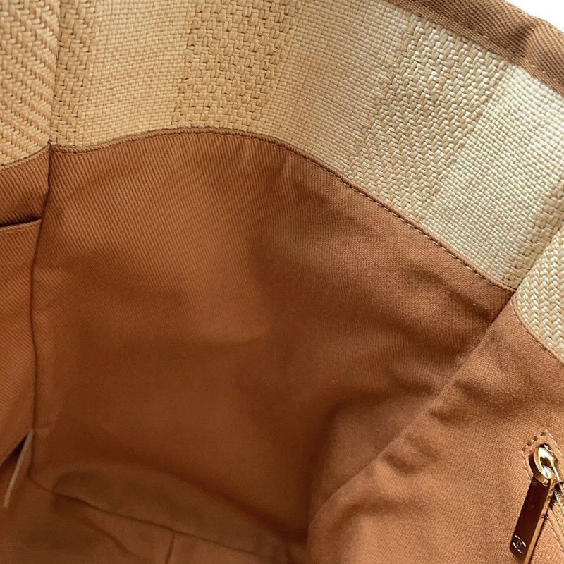 シャネル トートバッグ ドーヴィルライン ミディアム ショッピングバッグ ロゴ ストロー/レザー A67001 CHANEL