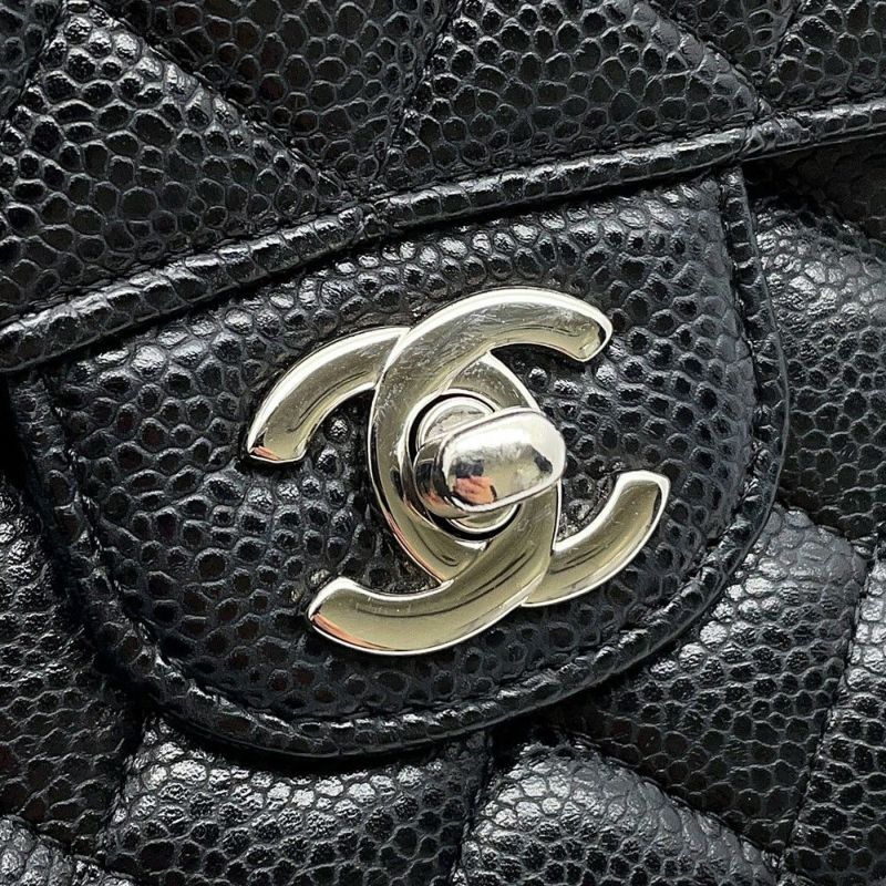 シャネル チェーンショルダーバッグ マトラッセ25 ココマーク キャビアスキン ダブルチェーン A01112 CHANEL 黒