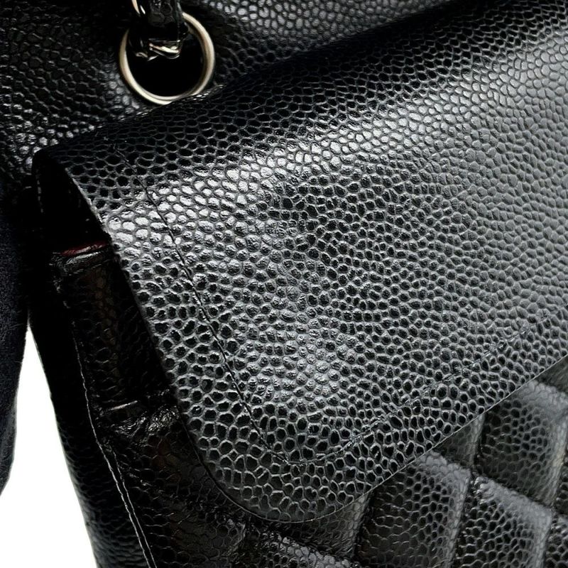 シャネル チェーンショルダーバッグ マトラッセ25 ココマーク キャビアスキン ダブルチェーン A01112 CHANEL 黒