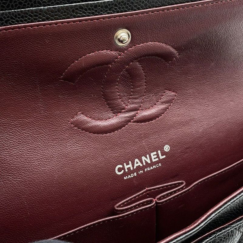 シャネル チェーンショルダーバッグ マトラッセ25 ココマーク キャビアスキン ダブルチェーン A01112 CHANEL 黒