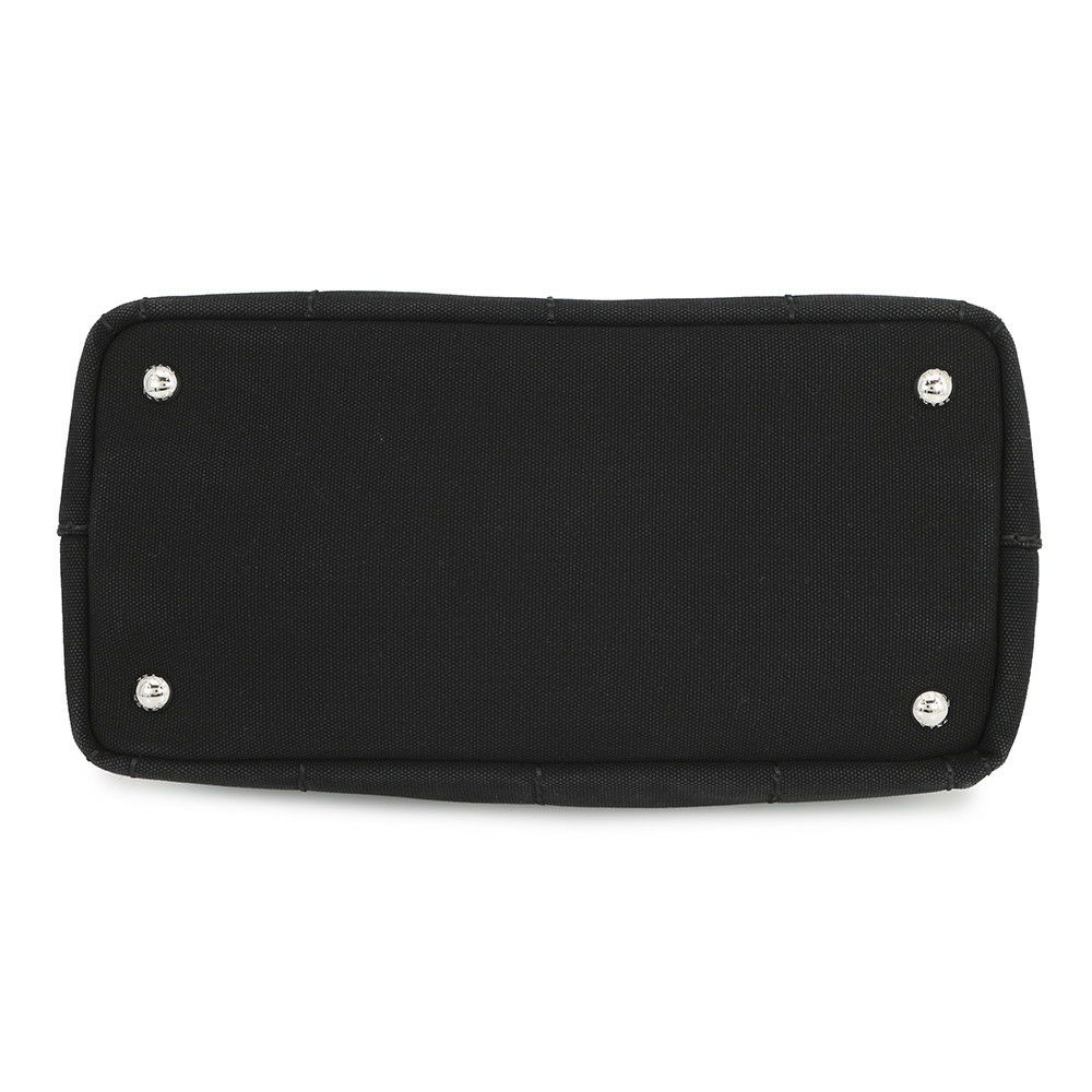 プラダ ハンドバッグ カナパ ロゴ ウッドハンドル キャンバス 1BG350 PRADA 2ｗayショルダーバッグ 黒 アウトレット品