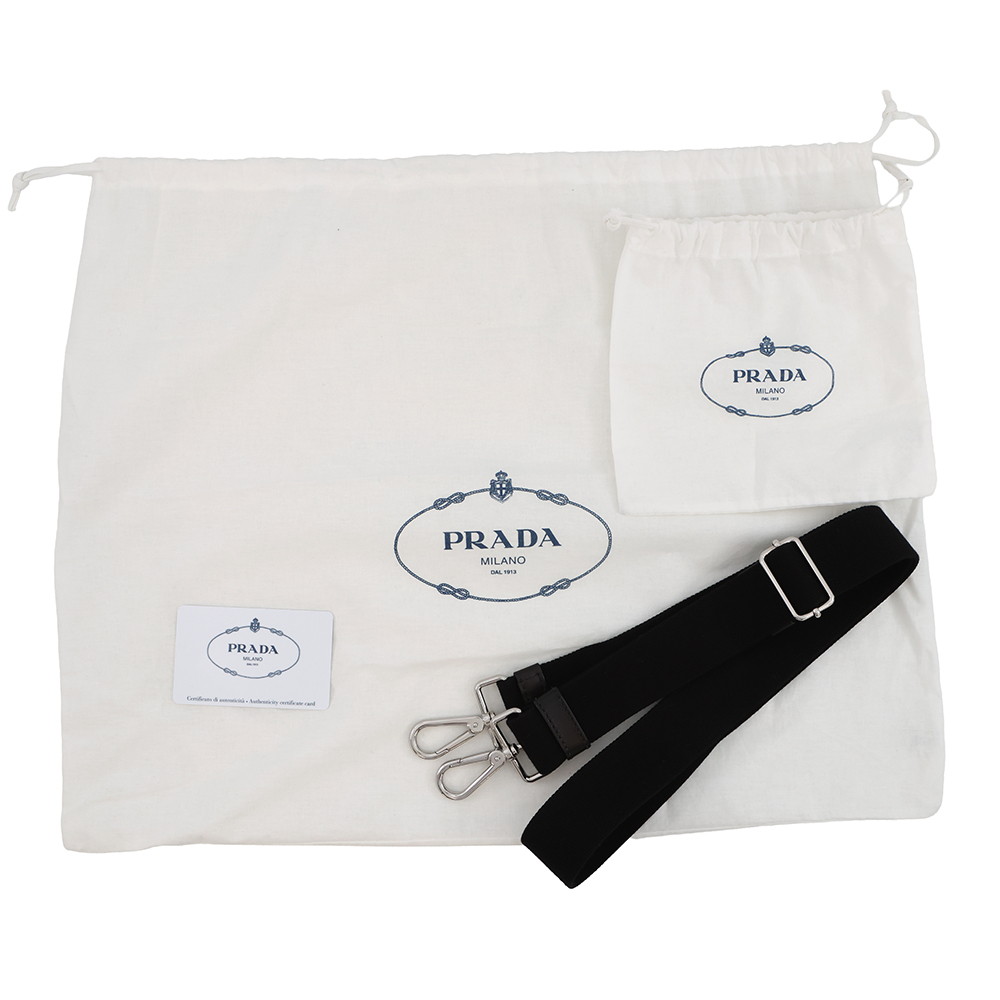 プラダ ハンドバッグ カナパ ロゴ ウッドハンドル キャンバス 1BG350 PRADA 2ｗayショルダーバッグ 黒 アウトレット品