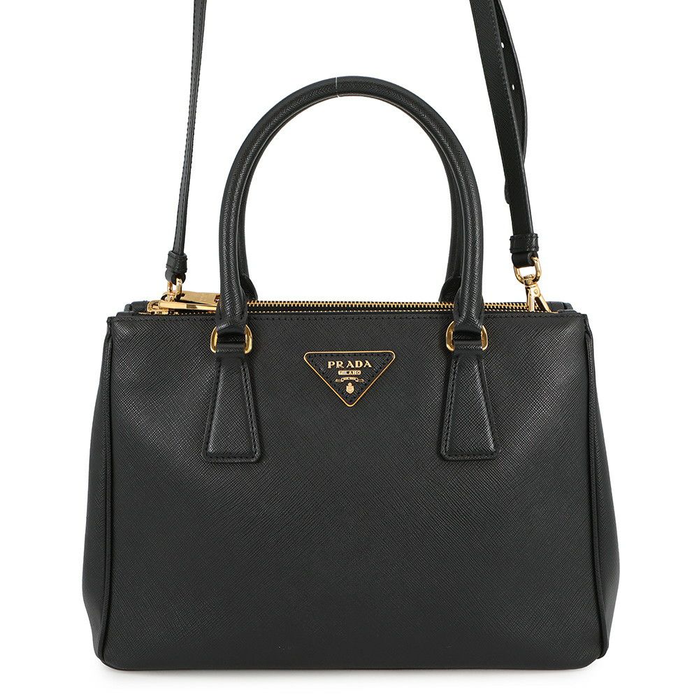 プラダ ハンドバッグ ガレリア サフィアーノ レザー 1BA863 PRADA バッグ 2wayショルダーバッグ 黒