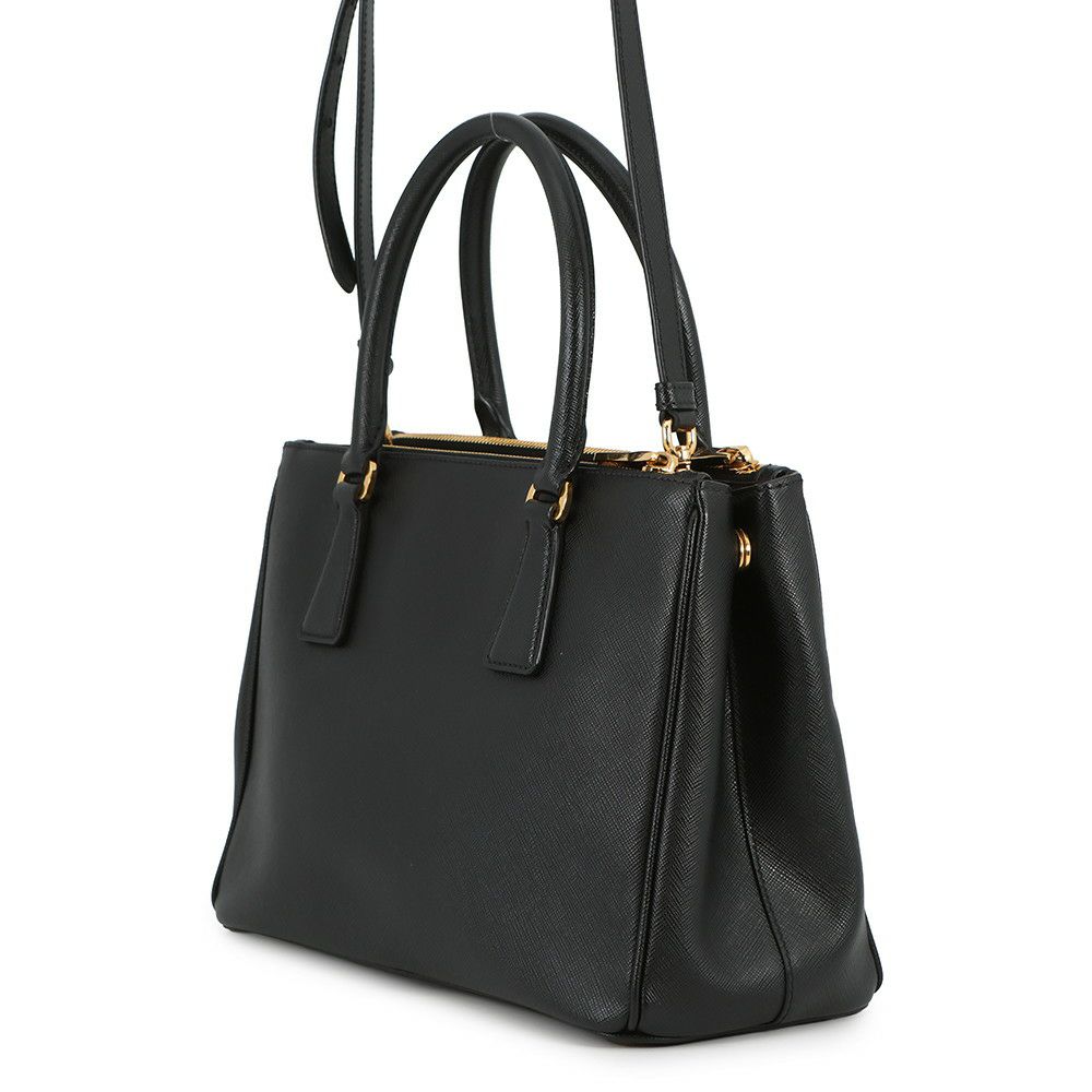 プラダ ハンドバッグ ガレリア サフィアーノ レザー 1BA863 PRADA バッグ 2wayショルダーバッグ 黒