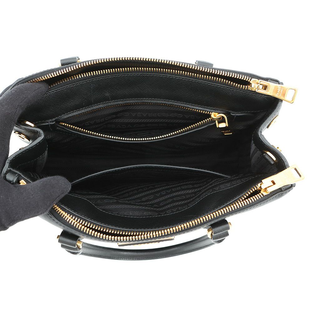 プラダ ハンドバッグ ガレリア サフィアーノ レザー 1BA863 PRADA バッグ 2wayショルダーバッグ 黒