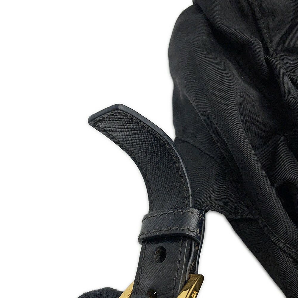 プラダ リュック トライアングルロゴ バックパック ナイロン/レザー BZ0030 PRADA リュックサック 黒