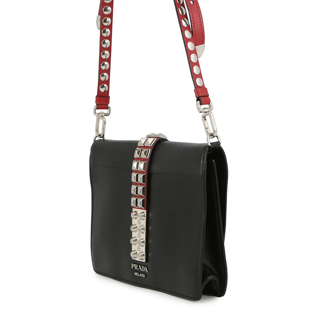 プラダ ショルダーバッグ エレクトラ スタッズ レザー 1BD120 PRADA 黒