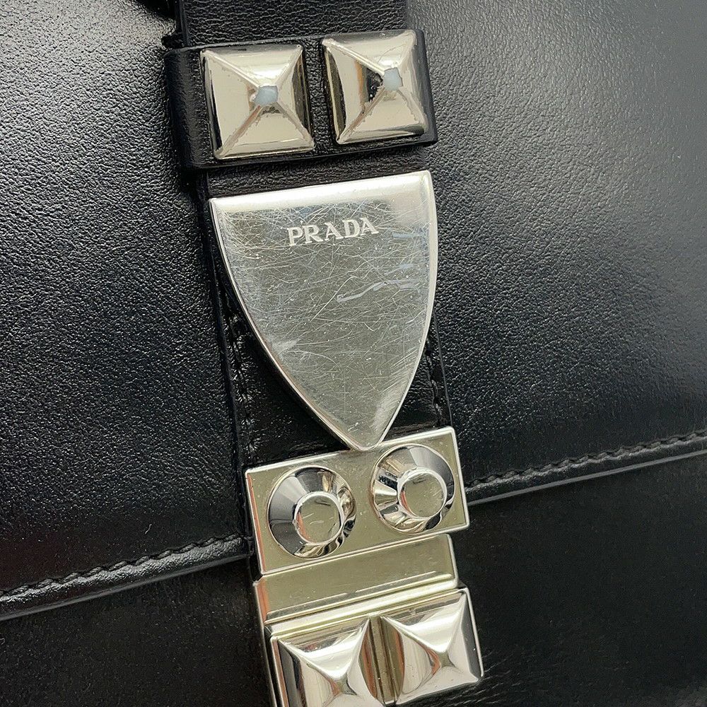 プラダ ショルダーバッグ エレクトラ スタッズ レザー 1BD120 PRADA 黒