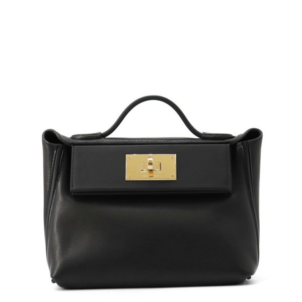 エルメス 24/24 サック ヴァンキャトル ミニ ブラック/ゴールド金具 ヴォリュプト/スイフト K刻印 ２wayショルダー 黒